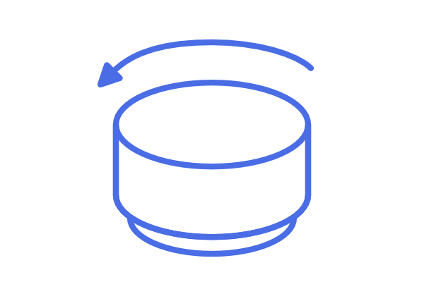 A simple illustration turning the knob left